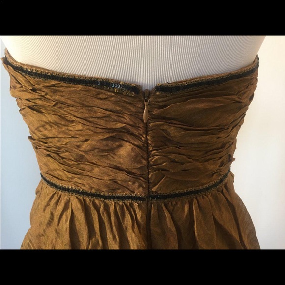 Sz 6 Kay Unger New York Dress Metallic Strapless - Picture 6 of 10